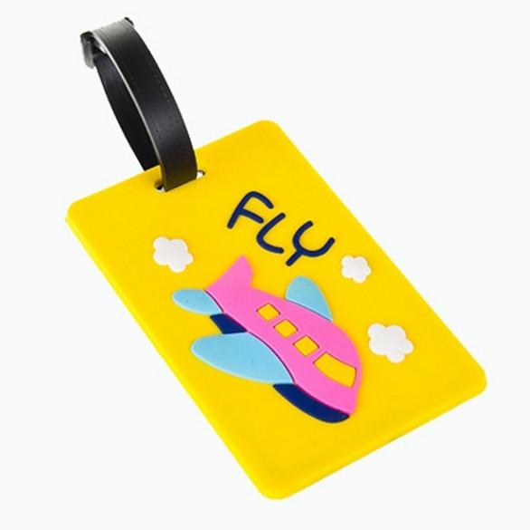 Promotional Custom Logo Travel 3D Soft PVC Luggage Tag, Personalized Rubber Airline Bag