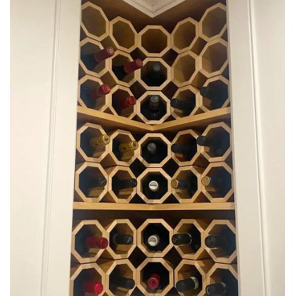 High Quantity Stackable Wooden Wine Holder for Customizable Made Countertop Wine Rack