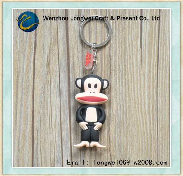 3D Full Color Print Rubber Key Holder PVC Soft Waterproof Durable