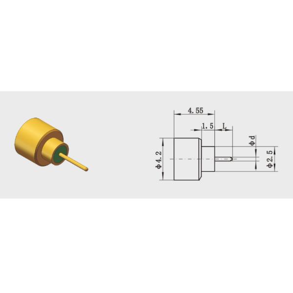 Соединитель длины 1.8mm Pin мужчины SMP герметически закрытый для доски PCB