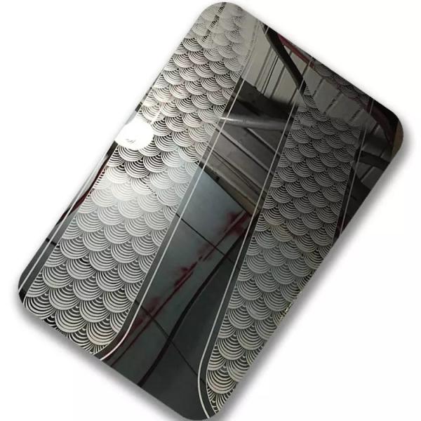 304 Mirror Etched Elevator Stainless Steel Sheet Door Anti Corrosion
