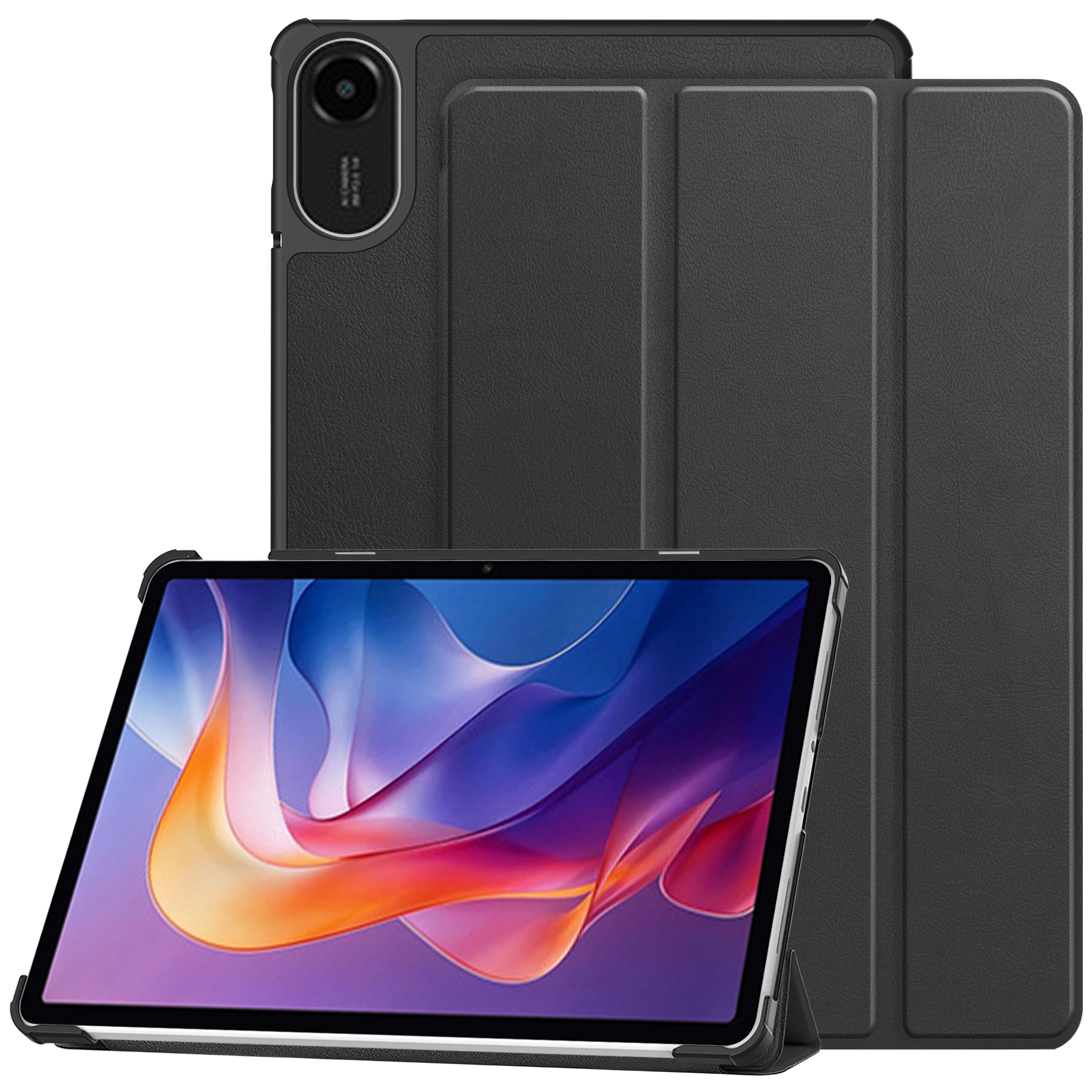 Laudtec Slim Stand Protective Cover with Hard PC Translucent Back Shell PU Leather Cover for Redmi Pad 2 2025 Case