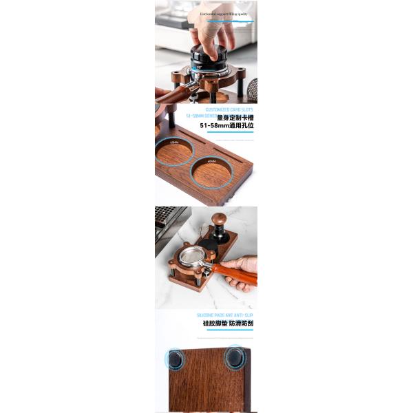 Customized Size Modern Solid Wood Tamping Station Organizer for Coffee Tea Tool Stand