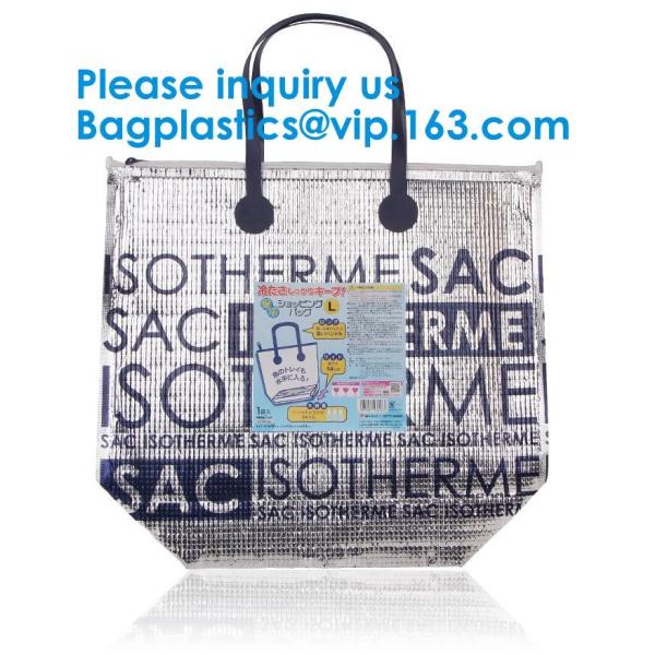 Insulated Thermal Non Woven Aluminum Foil Cooler Bag For Frozen Food,Reusable Insulated Aluminum Foil Thermal Lunch Cool