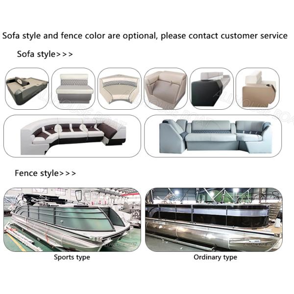 6-8 People Electric Pontoon Boat With EVA Flooring For Enjoying Leisurely Days