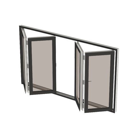 Exterior Aluminium Folding Doors Double Glass Soundproof Bifold Doors For Shop