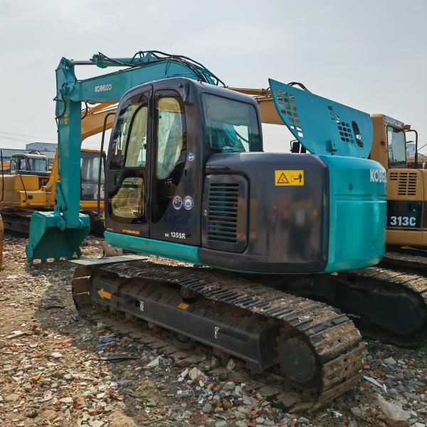 Green Kobelco 135 Used Kobelco Excavator Second Hand Crawler Excavator 13500kg