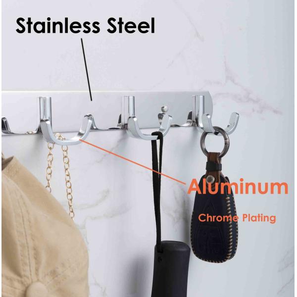 Chrome Plating Silver Stainless Steel Robe Hooks For Hanging Coats OEM