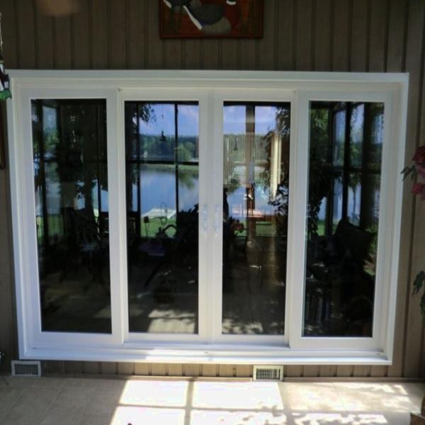 Hurricane Impact  UPVC / PVC Sliding Door White Vinyl Frame Double Glazed Glass Door