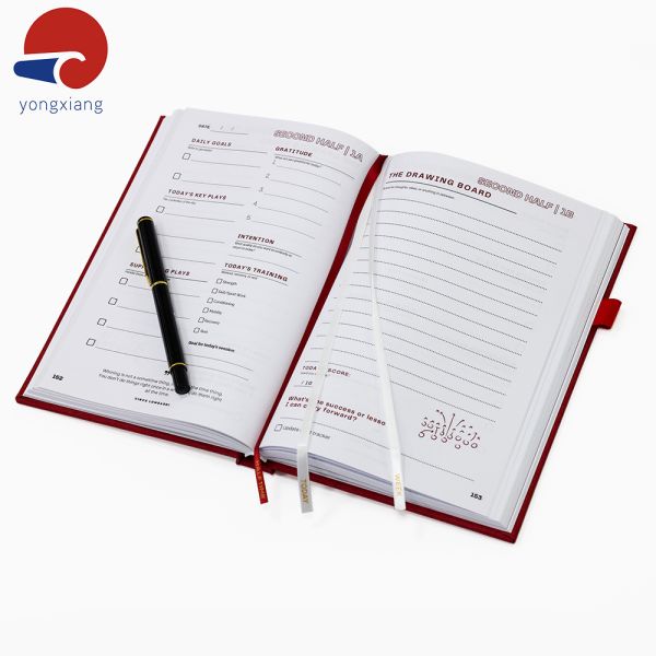 Hard Cover Stylish Daily Planner Customized Daily Agenda Notebook Red