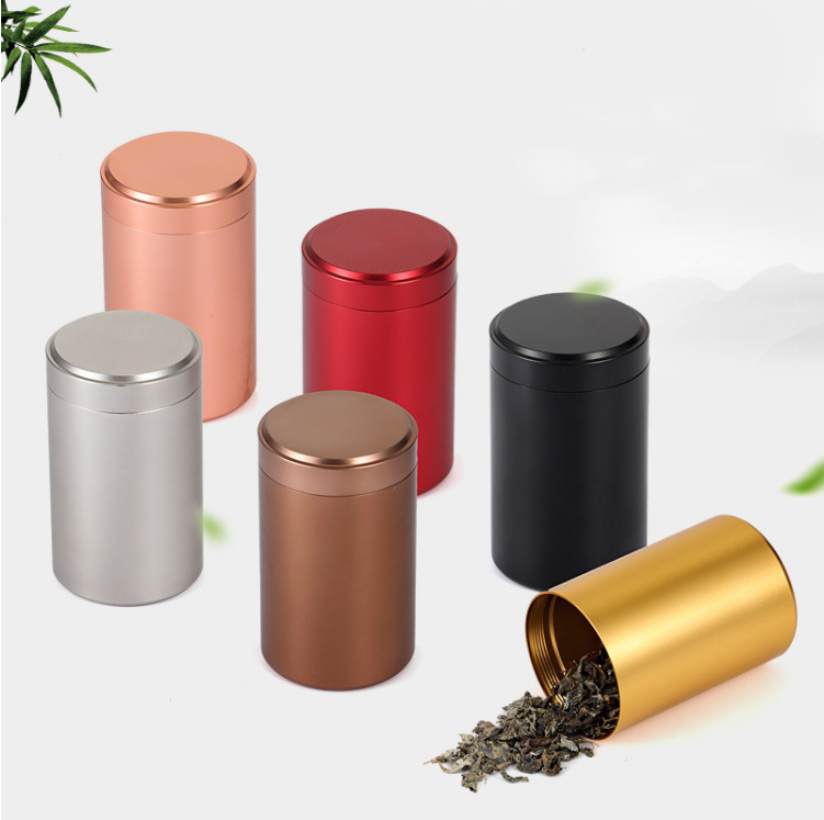 Коробка 60ml 120ml 140ml жестяной коробки порошка чая сплава титана с крышкой винта