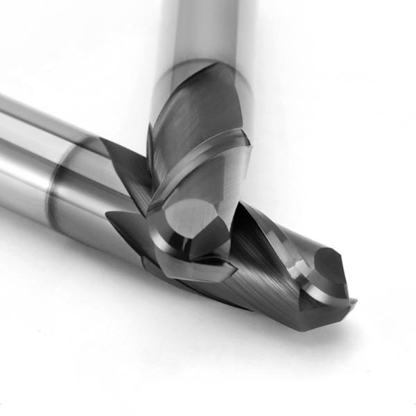 High Precision CNC Milling Tool Cutter Solid Carbide 2 Flute HRC66 Degree For Cast Iron