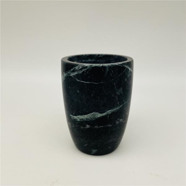 Круглый формы ванной столешницы аксессуары в большие цветы зеленый мрамор