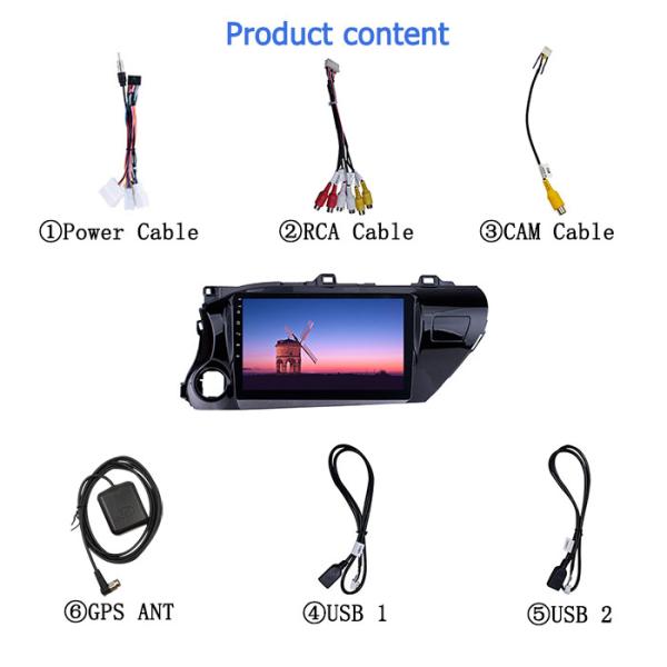 Android 10 inch 1GB RAM 16GB ROM 1024*600 Touch Screen Quad Core Car Video GPS Navigation Head Units for Toyota Hilux 20