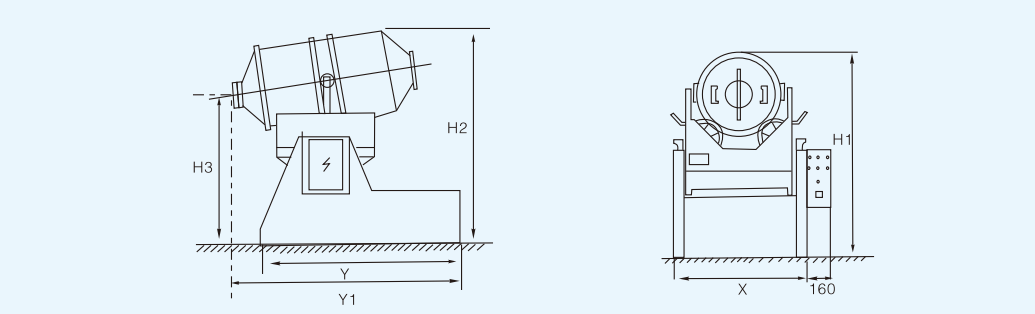 300 Litres EYH Series Two Dimensional Mixer Machine For Powder And Granules