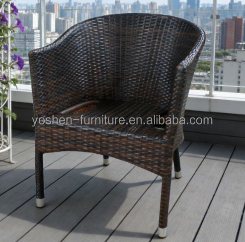 Aluminum Wicker Rattan Stackable Garden Furniture Outdoor Dining Chairs for Restaurant Beach Coffee Shops