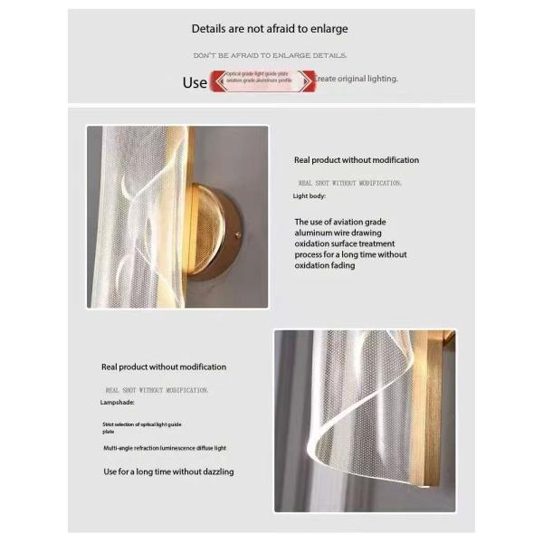 Lampe murale de chevet de lit lampe murale de salon à LED moderne et simple lampe murale acrylique