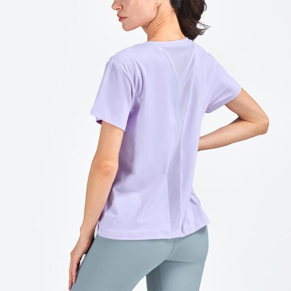 Футболка обнаженных сетки верхних частей йоги рукава женщин чувства женщин короткой шить идущая