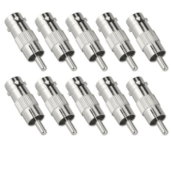 RCA Male to BNC Female Coax Cable Connector Plug for CCTV Camera Installation