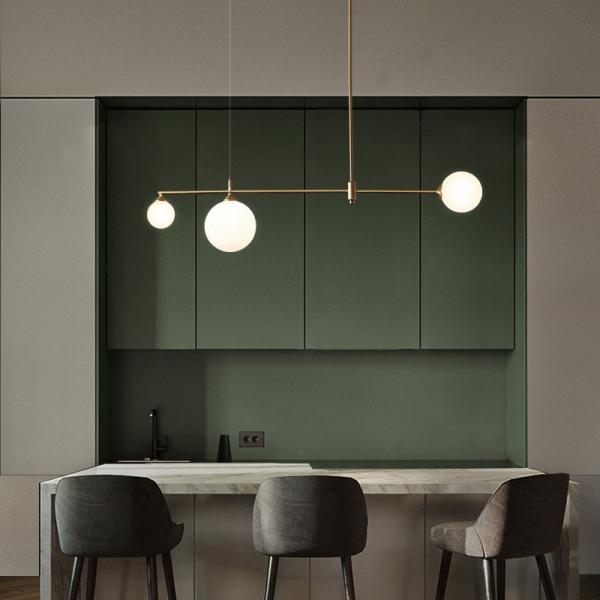 Modern long pendant light Glass Ball Pendant Lighting Dinning Room linear chandelier(WH-MI-221)