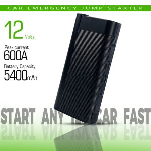 Portable Car Jump Starter with 600A Peak Current 6000-8000mAh Battery Booster Power Bank and LED Flashlight & Emergency Strobe