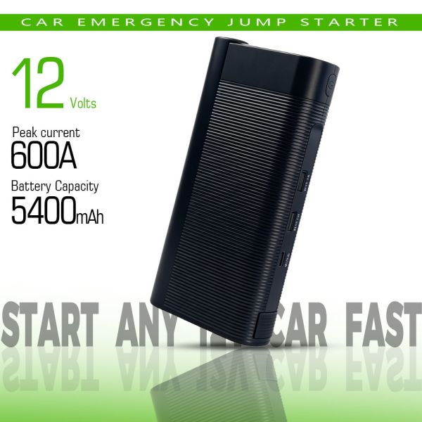 Portable Car Jump Starter with 600A Peak Current 6000-8000mAh Battery Booster Power Bank and LED Flashlight & Emergency Strobe