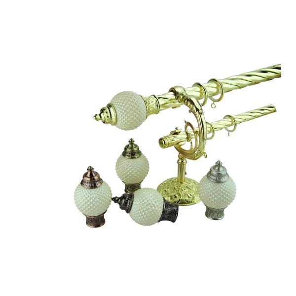 Customized Twist Pipe Curtain Rods Cubicle Anodized Contracted Brass