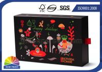 Caja de papel personalizada laminada brillante del cajón, caja de papel de la cartulina negra