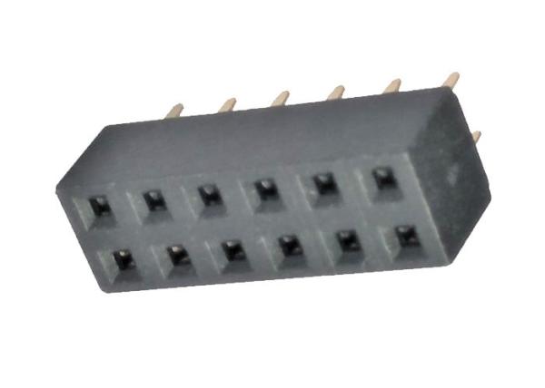 Conector fêmea 2.54mm do encabeçamento da fileira dobro 180 flash do ouro do grau PA9T