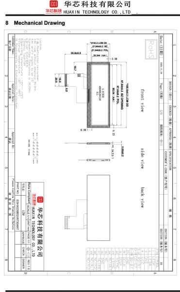 Module d'affichage TFT de type barre de 3,9 pouces, 480x128 points, 24 bits RVB, interface 500 cd/m²