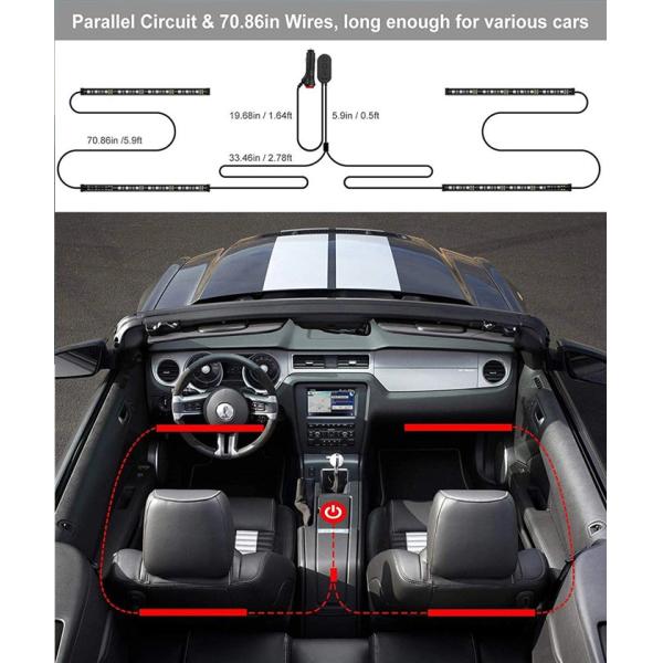 SMD 5050 12cm Car Interior Decoration Atmosphere Light