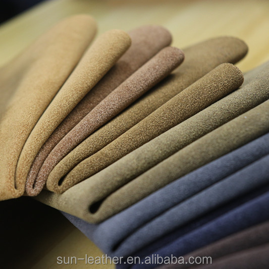 PU Customized Chamois Flocking Leather New Design Colorful Softness Casual Shoes Leather