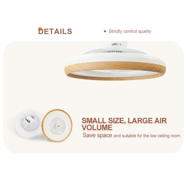 Ventilador de teto LED de design moderno de 23 polegadas com motor DC e controle remoto