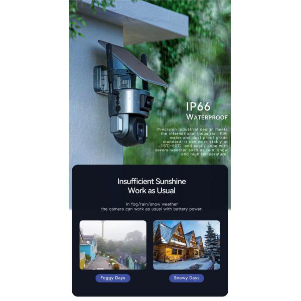 4K Solar Human Double Lens Surveillance Camera with Onboard Storage and Solar Power