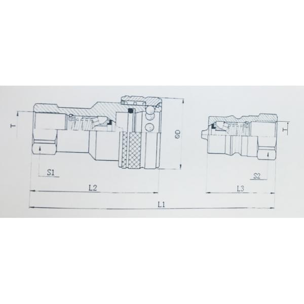 Hydraulic Quick Release Coupling Zinc Plated Carbon Steel ISO 7241-1B