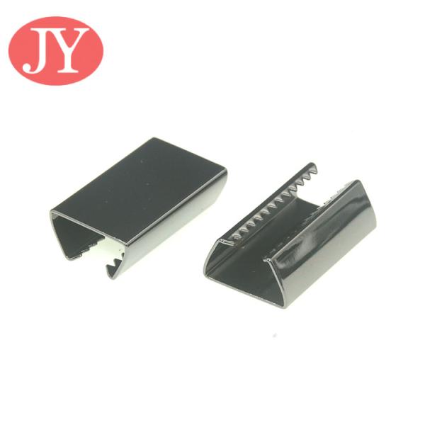 jiayang aglet metal gun color 25mm flat  cord laser logo metal tipping for hoodies