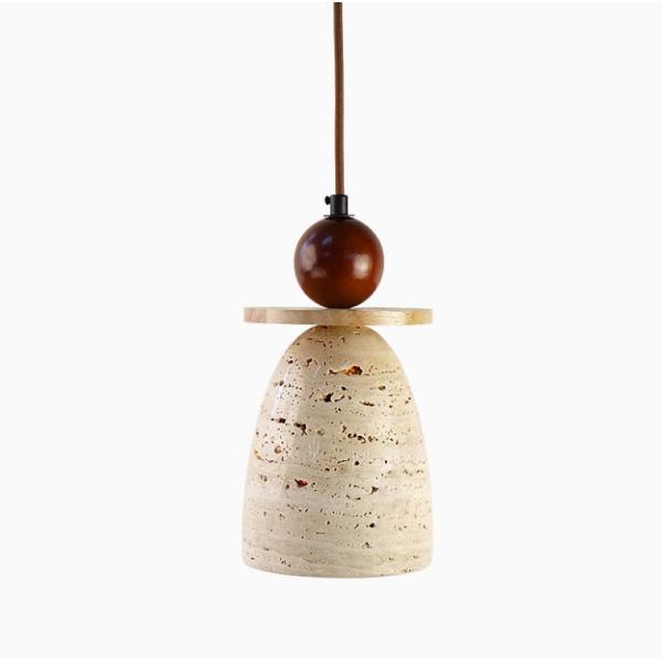 Yellow travertine wooden pendant lamp bedroom for home decorator interior stone pendant lamp
