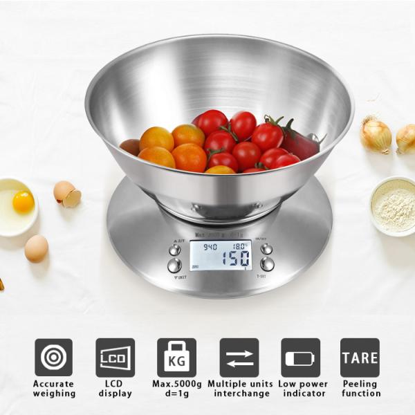 Outils de cuisine Balance de cuisine en acier inoxydable pour la mesure précise du poids et le contrôle des portions