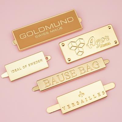Professional Style Custom Embossed Metal Label Tags for Handbag Hardware Accessories