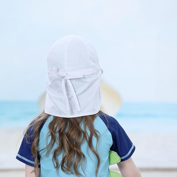 Swim Blank Children Flap Cotton Cap Beach Uv Summer Kids Play Hats Upf 50+