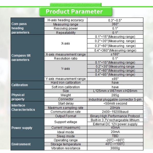 Измерение 360° в -20C- 80C UNIVO UBSDC-232Y высокоточный 3D магнитный северный искатель