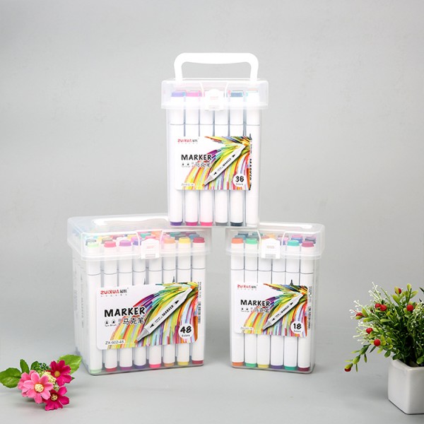 12 Colors Double-headed Non-toxic and Harmless Customize China Markers Highlighter Watercolor Marker