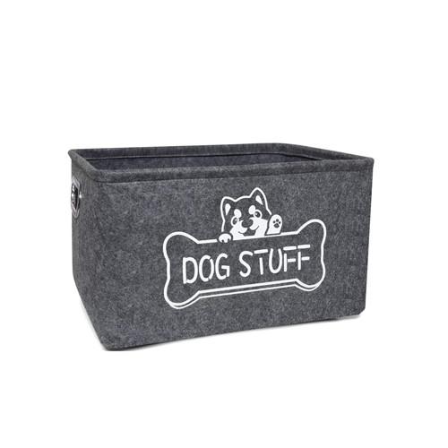 Household Dog Cat Pet Toy Storage Bin With Metal Handles