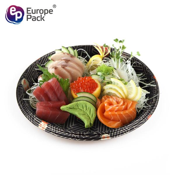 Europe-Pack Wholesale cheap disposable round plastic tray with clear lid