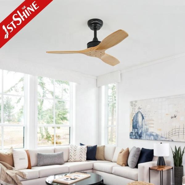 1stshine Natural Wood Blades Ceiling Fan Remote Control e Grande Vento para Grandes Espaços