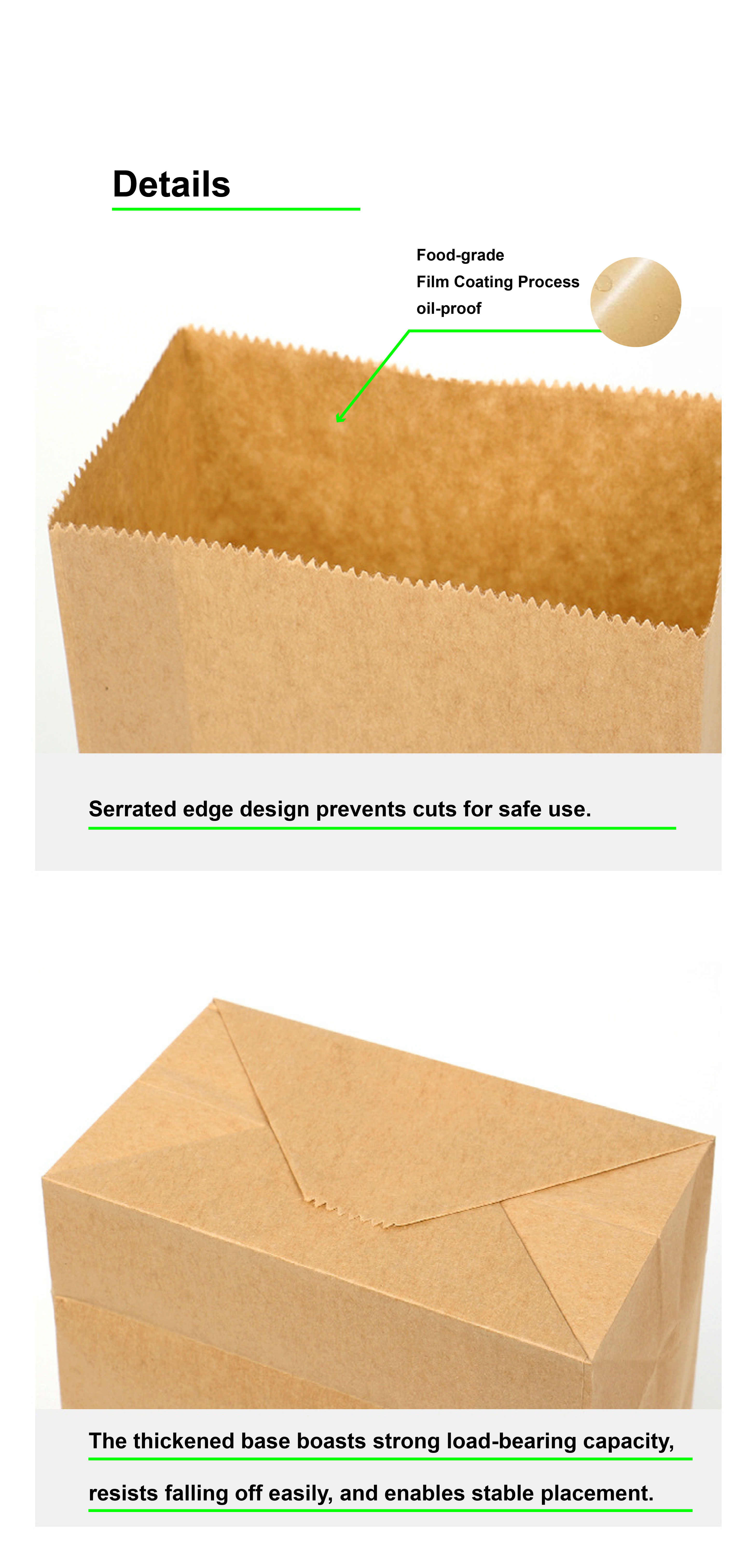 Food Safe & Eco-Friendly Brown Kraft Paper SOS Square Bottom Bags Large Grocery Bags