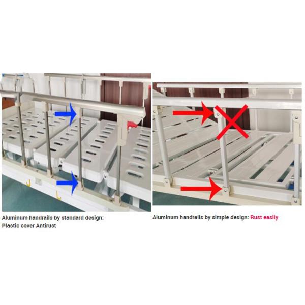Semi Fowler 2 Crank Manual 250KG Medical Hospital Beds Mobile With Castors