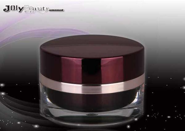 Custom PMMA Plastic Cosmetic Jars 218mm * 25mm , Round Plastic Jars
