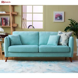 Blue Charcoal Gray Linen Fabric Sofa Couch Apartment Furniture OEM
