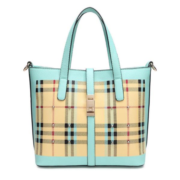 2016 spring new plaid pu bucket bag type shoulder bag Mobile Messenger